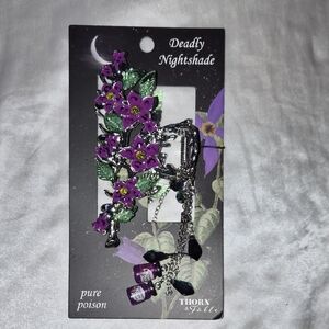 Deadly Nightshade Purple Floral  Hair Clip